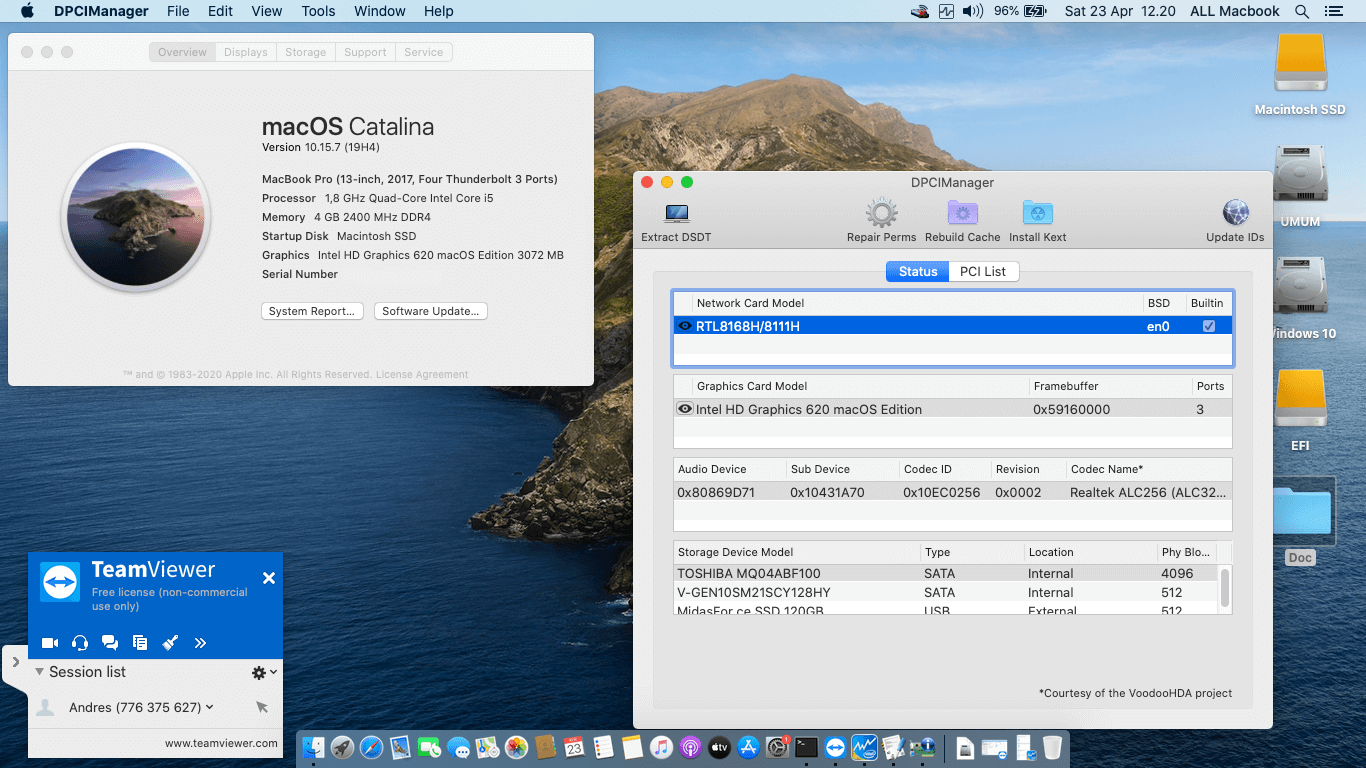 Success Hackintosh macOS Catalina 10.15.7 Build 19H4 in Asus A442UR-GA041T